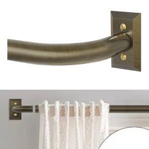 Bronze Curtain Rod One Heavy Duty Wrap Around Curtain Rod 48 To 90 Inch NEW